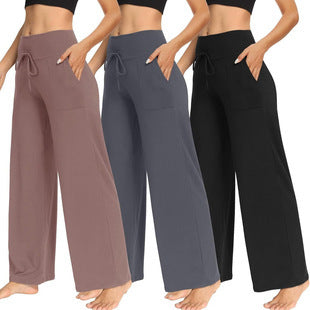 Women's Comfortable Wide-Leg Casual Pants with Drawstring