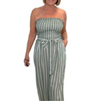 Elegant Striped Jumpsuit with Belt