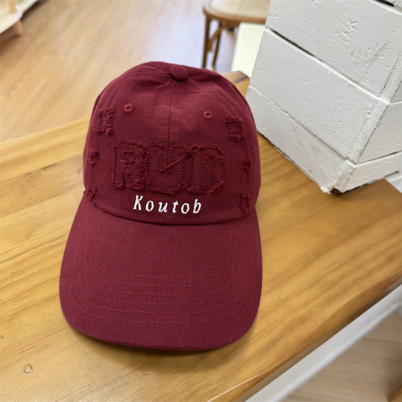Men's Distressed Embroidered Baseball Cap