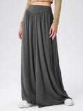 Women's Maxi Skirt with Elastic Waistband and Flowing Fabric