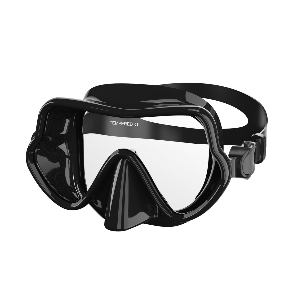 Diving Mask with Wide Field of Vision and Silicone Border