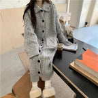 Chunky Knit Button-Up Coat