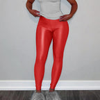 Women's High-Gloss High-Waisted Fitness Leggings