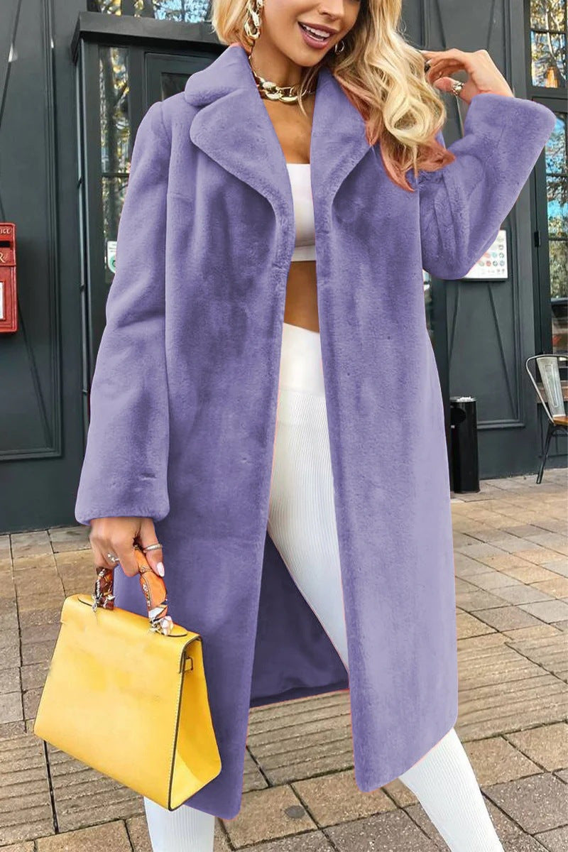 Women's Elegant Fleece Jacket with Modern Cut and Spacious Pockets