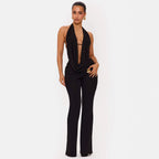 Elegant Women's Jumpsuit with Double Collar and Trendy Ruching