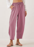 Women's Comfortable Lightweight Casual Pants with Elastic Waist and Side Pockets
