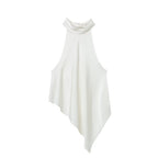 Women's Asymmetrical Top with Elegant Collar