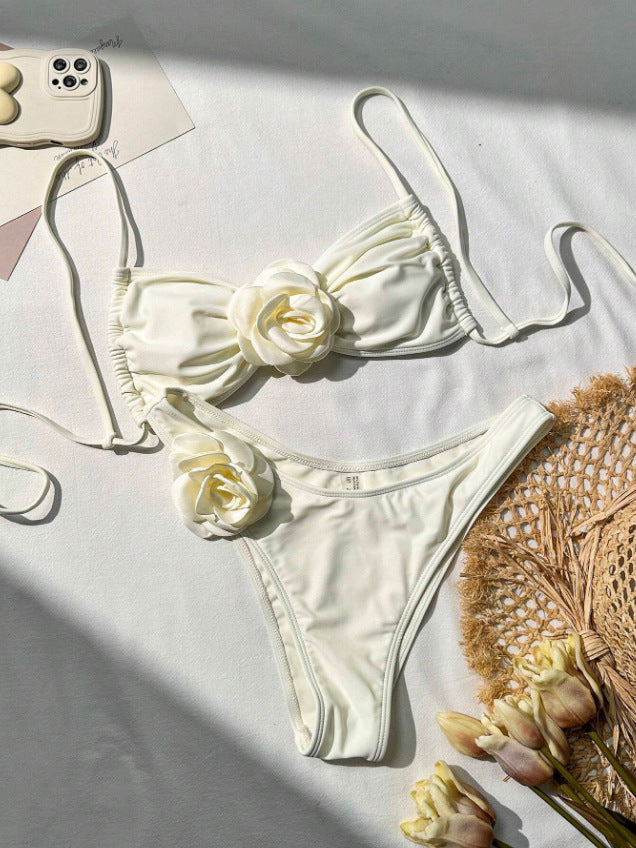 Women's Bandeau Bikini with Floral Details