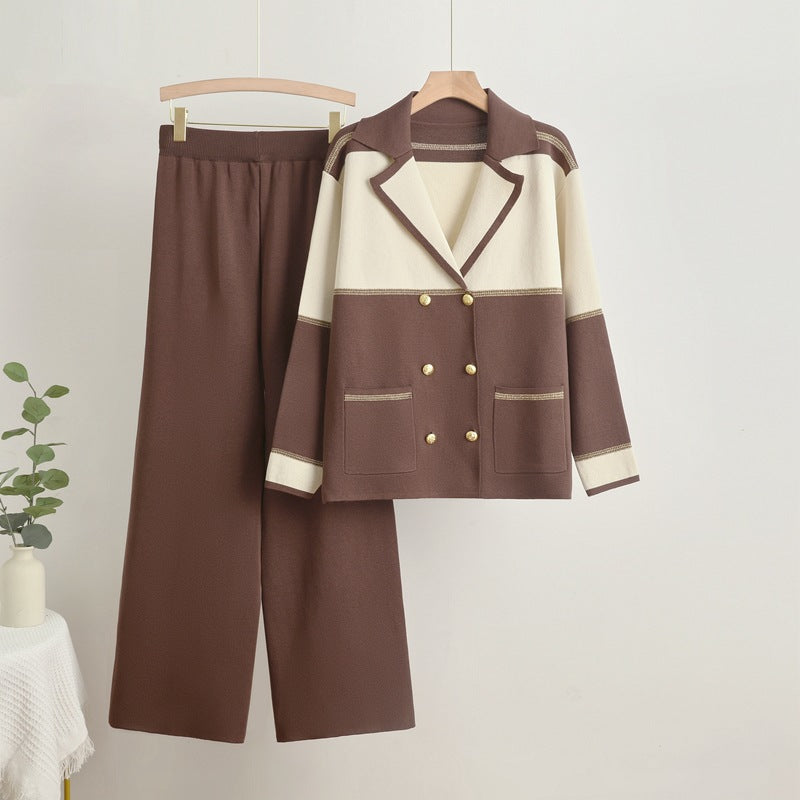 Elegant and Comfortable Double-Breasted Leisure Suit Set