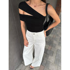 Women's Asymmetrical Top with Elegant Wrap Detail