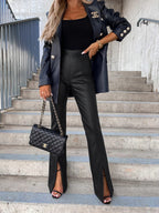 Women's Elegant High-Waisted Blazer with Slit
