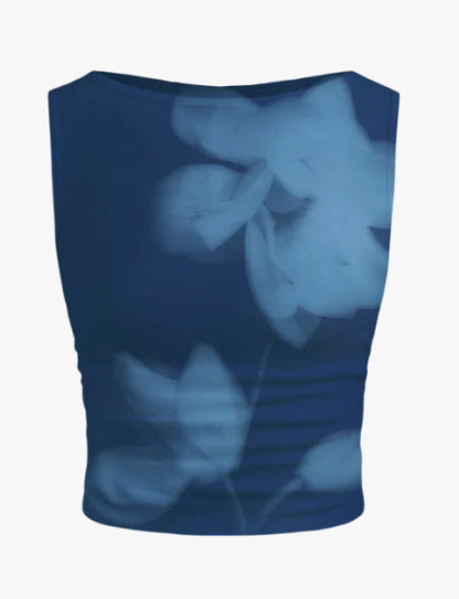 Women's Sleeveless Floral Crop Top
