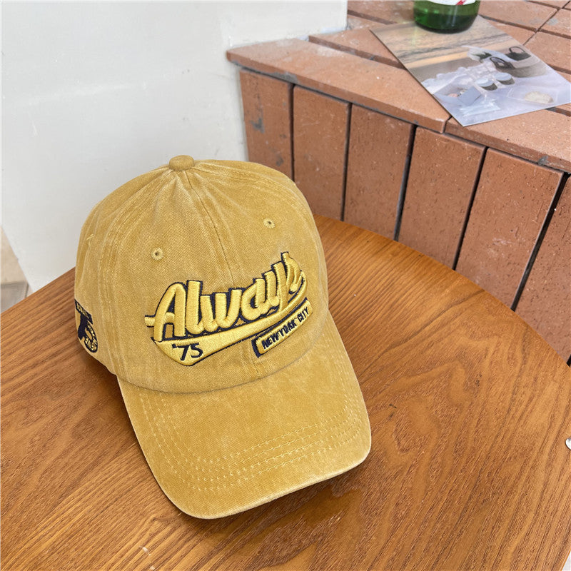 Men's Vintage-Inspired Distressed Cotton Baseball Cap