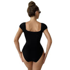 Women's Short Sleeve Zipper Swimsuit