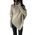 Women's Asymmetrical Knit Sweater in a Casual Oversized Design