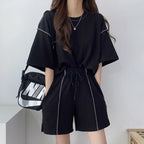 Women's Casual Set with Relaxed Cut and Elastic Waistband