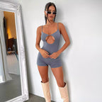 Women's Form-Fitting Jumpsuit with Cut-Out and Spaghetti Straps