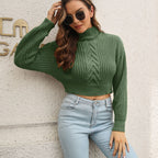 Women's Cropped Cable-Knit Sweater