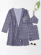 Women's Swimwear Set with Stylish Kimono and Shorts