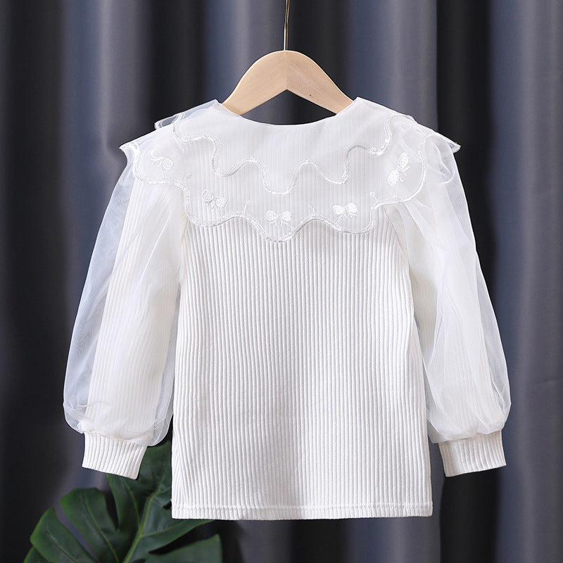 Women's Blouse with Elegant Lace Trim