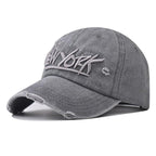 Men's Distressed Casual Embroidered Cap
