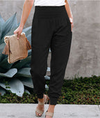 Women's Comfort-Fit Jogger Pants with Side Pockets and Elastic