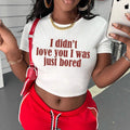 Women's Crop Shirt with Creative Statement and Fitted Cut