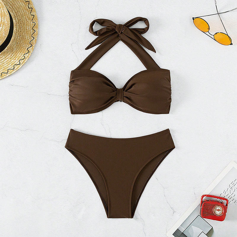 Women's Bandeau Bikini with Decorative Knot