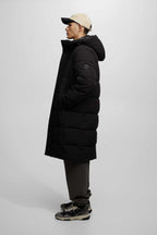 Women's Quilted Winter Coat with Hood and Practical Pockets