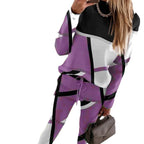 Women's Patterned Sweatshirt and Jogger Set