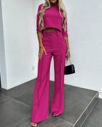Women's Elegant and Modern Two-Piece Set with Wide Leg Pants
