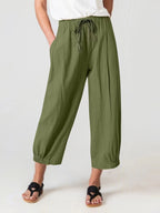 Women's Comfortable Summer Pants with Elastic Waistband