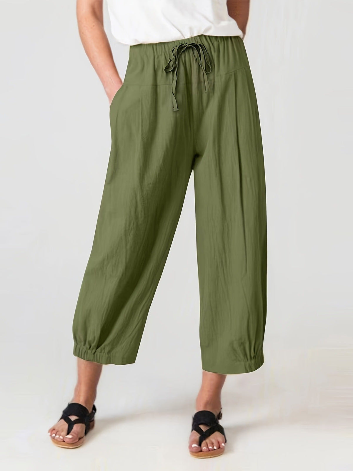 Women's Comfortable Summer Pants with Elastic Waistband