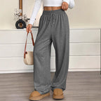 Women's Comfortable Wide-Leg Leisure Pants with Elastic Waistband