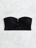 Women's Bandeau Top with Decorative Ring