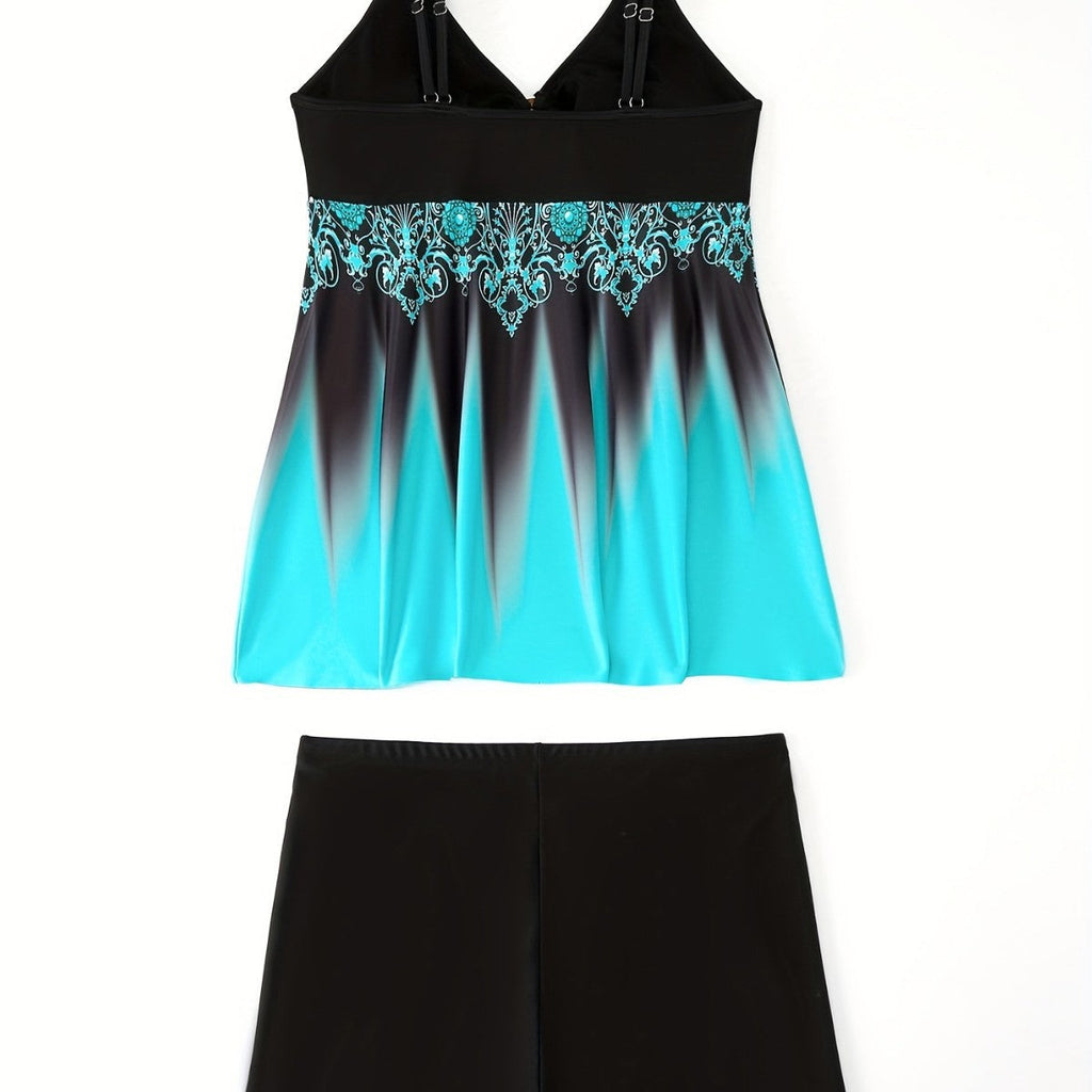 Women's Swimsuit Set with Pattern and Shorts