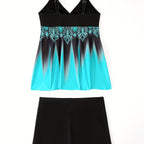 Women's Swimsuit Set with Pattern and Shorts