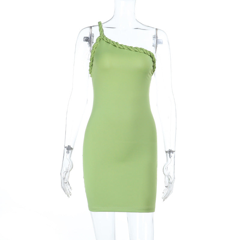 Women's Bodycon Dress with Playful Off-Shoulder Design
