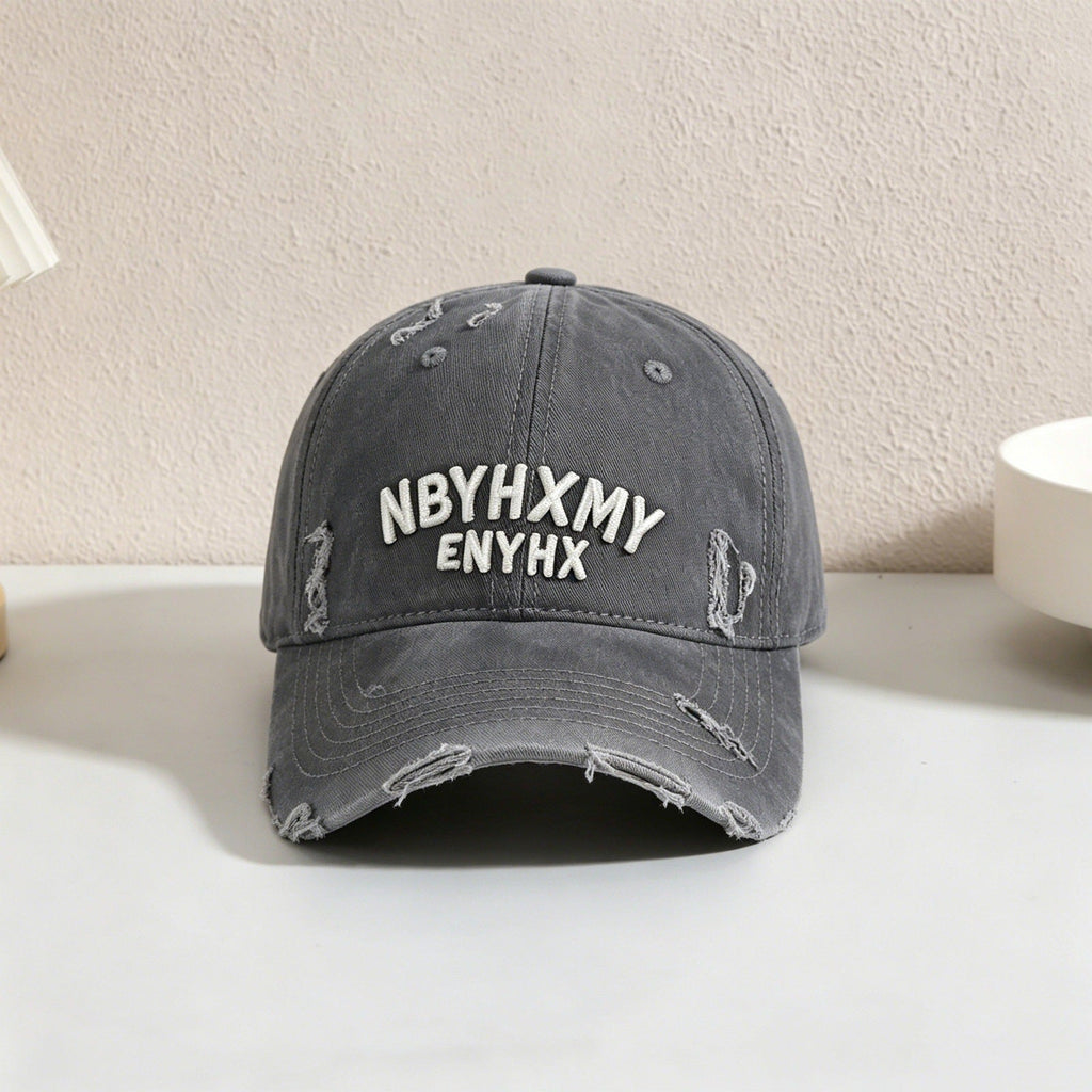 Men's Casual Distressed Textured Baseball Cap