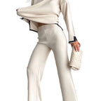Women's Relaxed Loungewear Set with Contrast Hem Details