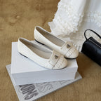 Women's Ballet Flats with Decorative Fringe and Elegant Buckle