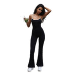 Women's Fluffy Wide-Leg Jumpsuit with Sophisticated Back Cutout