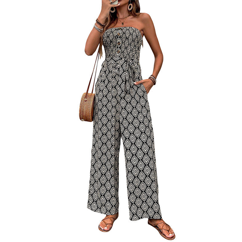 Everyday Jumpsuit with Elastic Bodice and Pattern
