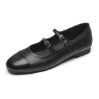 Women's Double-Strap Metallic Ballet Flats