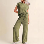Women's Casual Wide-Leg Jumpsuit with Elastic Waist