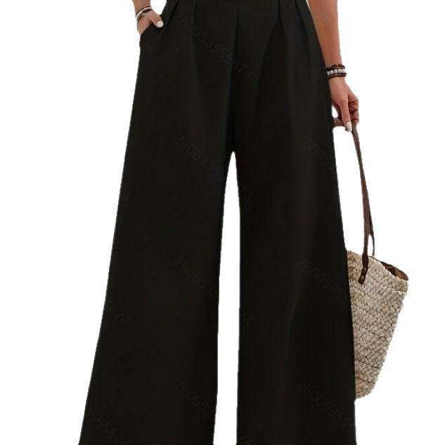Women's Elegant Wide-Leg Pleated Pants