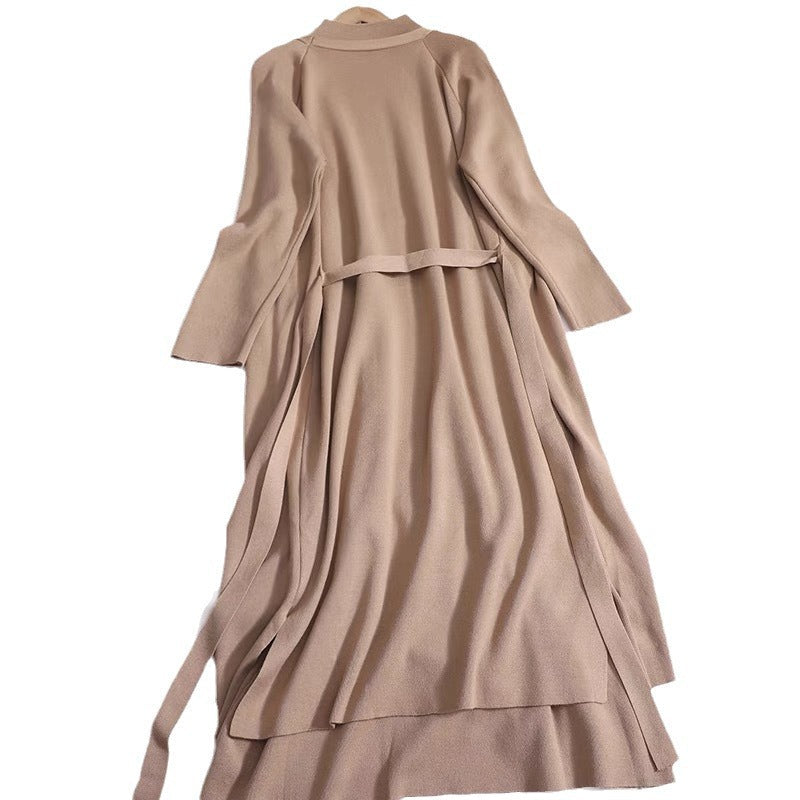 Women's Elegant Long Coat with Asymmetrical Cut and High Collar
