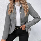 Women's Tailored Blazer with Asymmetric Hem and Button Details