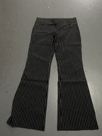 Women's Elegant Flared Pants with Vertical Stripes