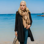Women's Elegant Trench Coat with Double-Breasted Placket
